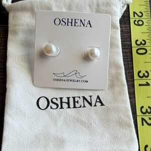 White Pearl Stud Earrings